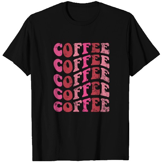 Groovy Valentine Coffee Lover Heart Women Coffee T Shirts