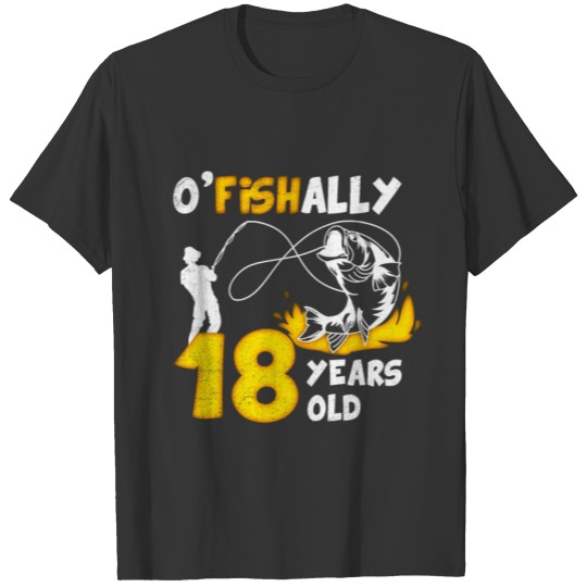18th Birthday Fishing 1975 Vintage Fisherman Angle T Shirts