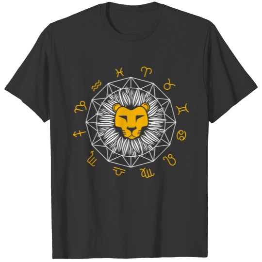 Cute Leo Lion Head Astrology Sign Horoscope Zodiac T Shirts