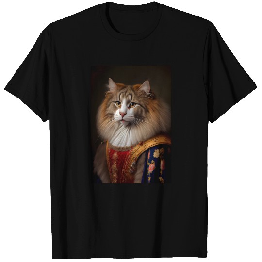 Norwegian Forest Cat Breed Portrait Royal Renaissa T Shirts