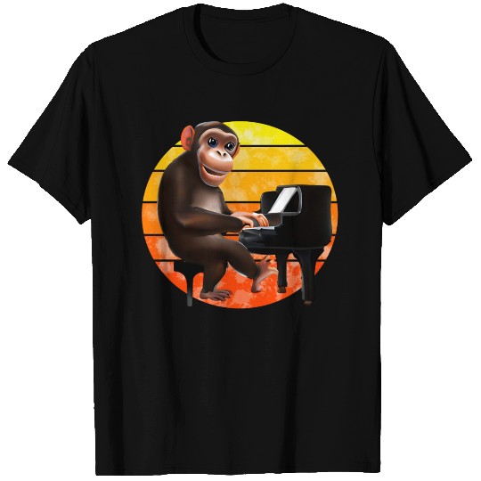 Monkey at the piano T Shirts