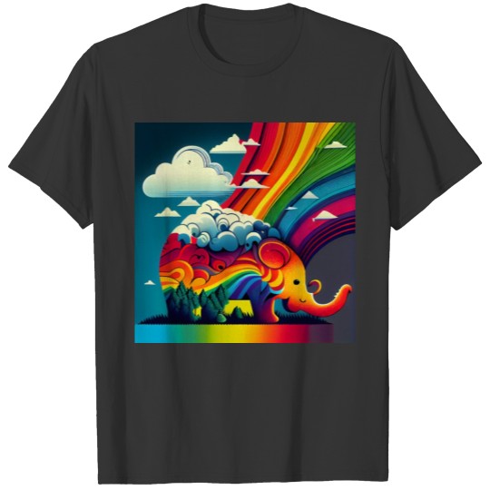Colourful abstract painting with an elephant. T Shirts