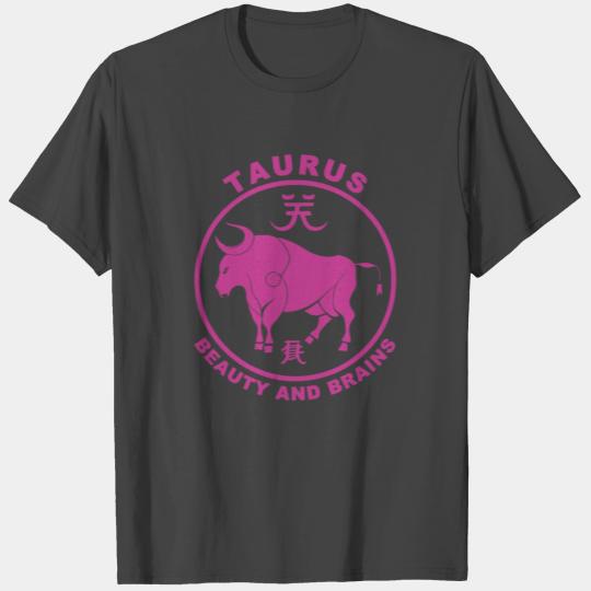 Taurus zodiac sign magenta T Shirts
