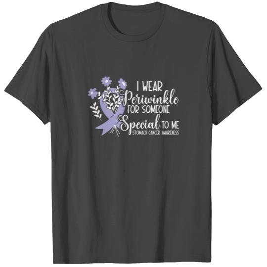 I Wear Periwinkle Ribbon Stomach Cancer Awareness T Shirts