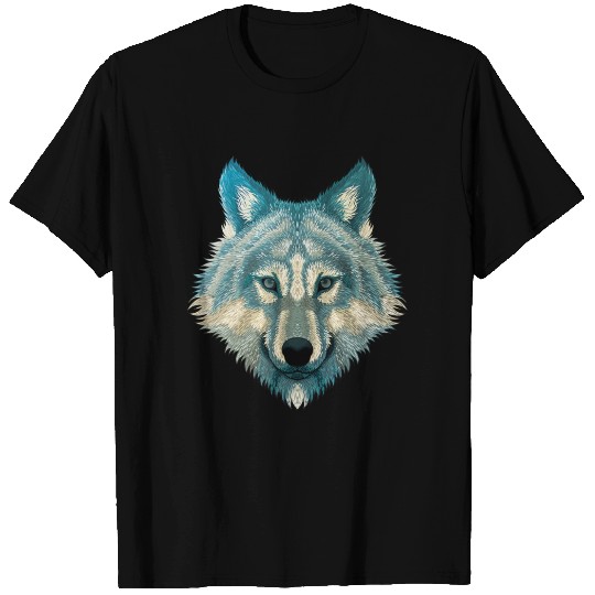 Wolf Face Gray Wolf Fearless Warrior Wild Animal T Shirts