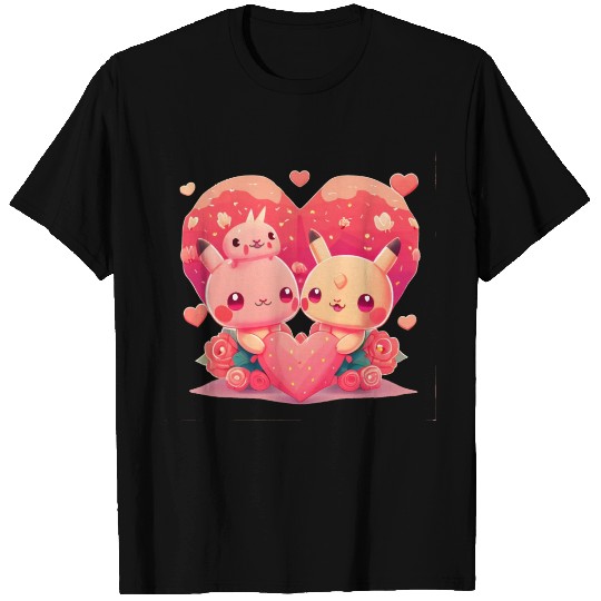 Kawaii Bunny Family Valentinesday T Shirts