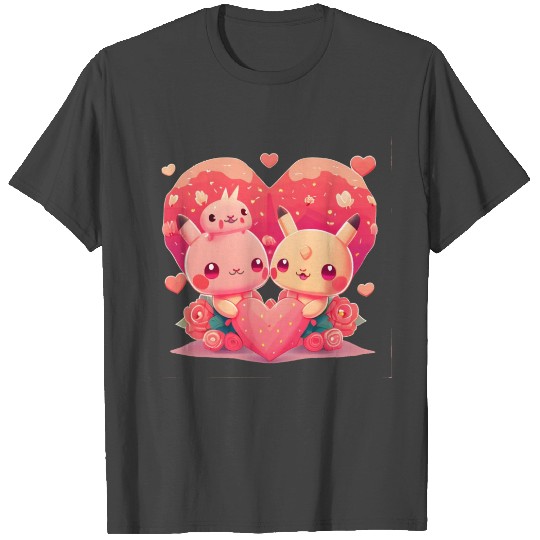 Kawaii Bunny Family Valentinesday T Shirts