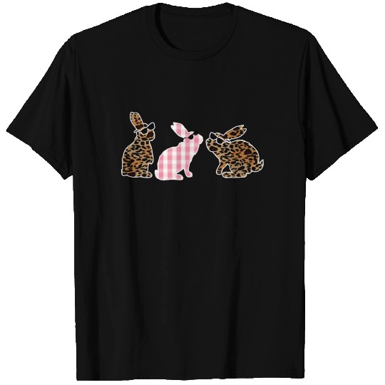 Cute Leopard Plaid Bunny Sunglasses Easter Day T Shirts