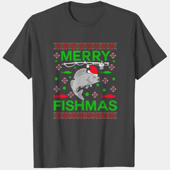 Merry Fishmas Funny Christmas Fishing T Shirts