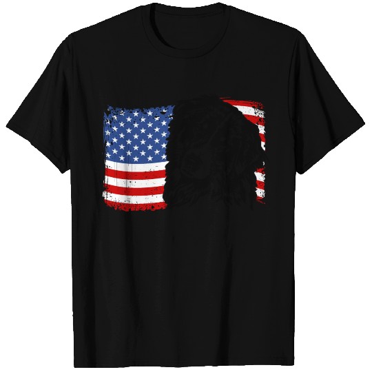 Proud Australian Shepherd American Flag patriotic T Shirts