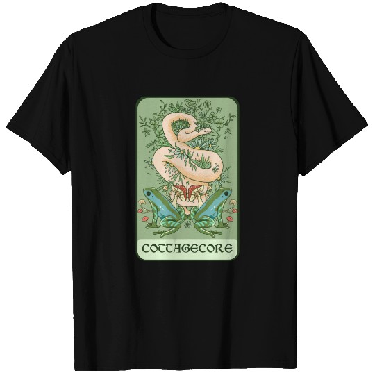Tarot Card Goblincore Snake Cottagecore Frog Aesth T Shirts