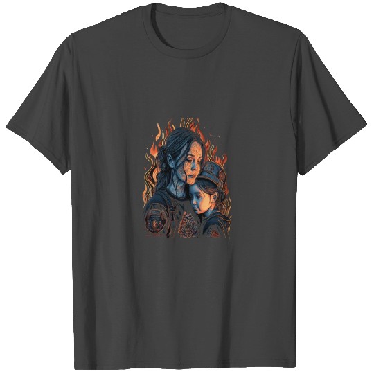 Firefighter Family Firewoman Mom Mother Daughter T Shirts
