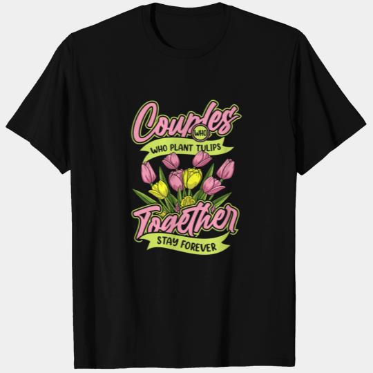 Tulip Gardening Couple T Shirts