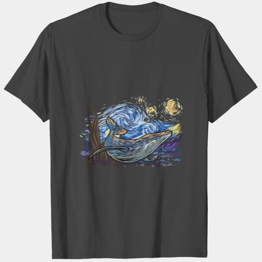 Humpback Whale Van Gogh Design for Whale Watching T Shirts
