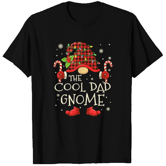 Cool Dad Gnome Buffalo Plaid Christmas Tree Family T Shirts