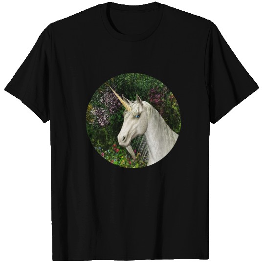 Magical Unicorn Surrounded by Wildflowers T Shirts