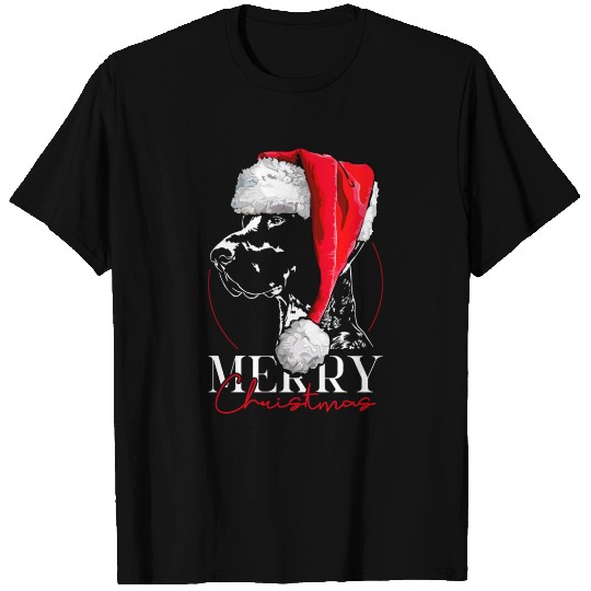 Santa German Shorthaired Pointer Merry Christmas T Shirts