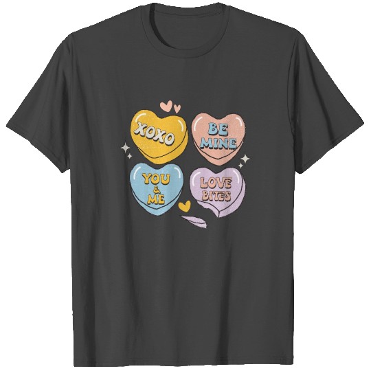 Candy Hearts Retro Valentines T Shirts