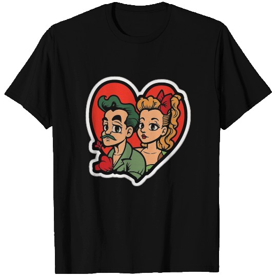 Lovely Couple In Valentine’s Day T Shirts