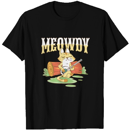 Banjo Player Meowdy Cat Playing Banjo T Shirts