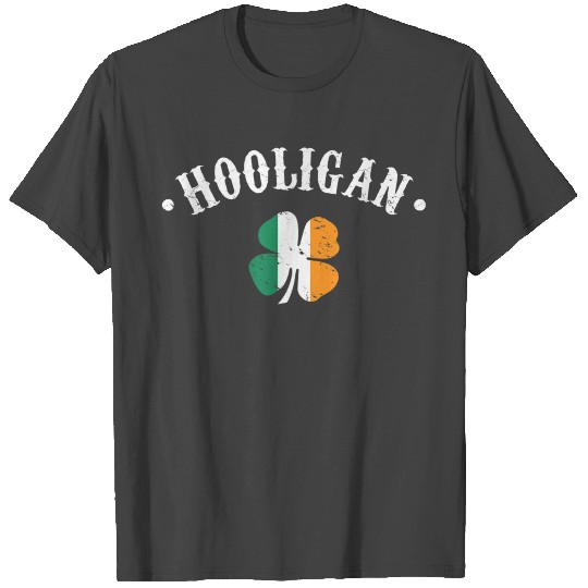 Hooligan St Patricks Day Irish Shamrock Flag T Shirts