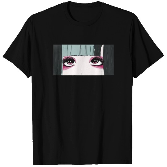 Angura Kei Dark Japanese Aesthetic Anime Girl Eyes T Shirts