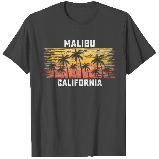 Malibu California Summer Retro VIntage Vacation T Shirts