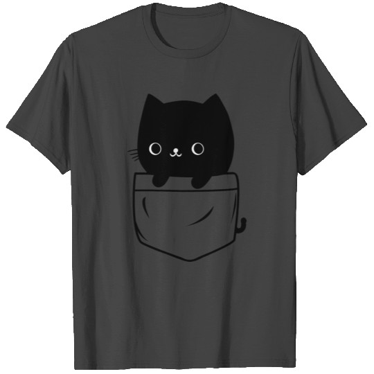 Cute black cat pocket - original T Shirts