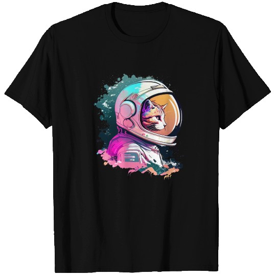 Aesthetic Vaporwave Space Cat 80s 90s Astronaut T Shirts