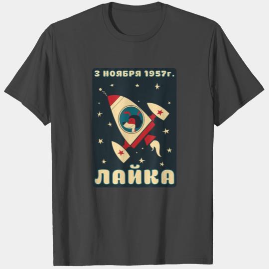 Laika dog Sputnik space travel USSR T Shirts
