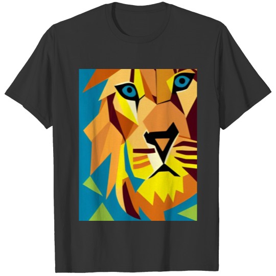Abstract Geometric Lion T Shirts