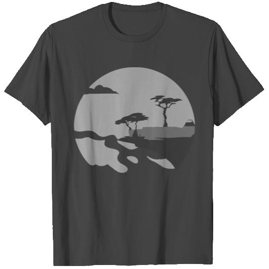 african landscape vector grayscale T Shirts