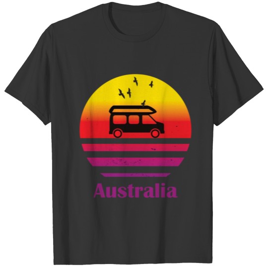 Australia Camper Van Retro Sunset Vintage sun trip T Shirts