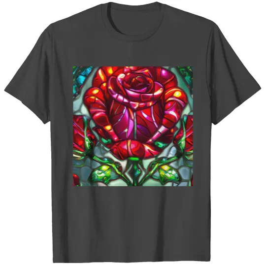 Stained Glass Rose T Shirts