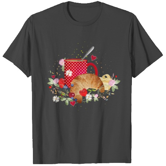 Breakfast in the countryside with croissant T Shirts