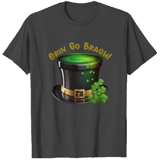 Get Lucky with this 'Erin go Bragh' Top Hat Design T Shirts