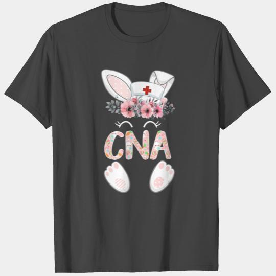 CNA Easter Nurse Floral Bunny T Shirts