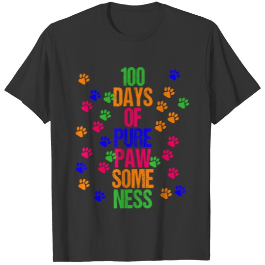 Dog Paw 100 Day School Sweet T Shirts Funny Happy Gif