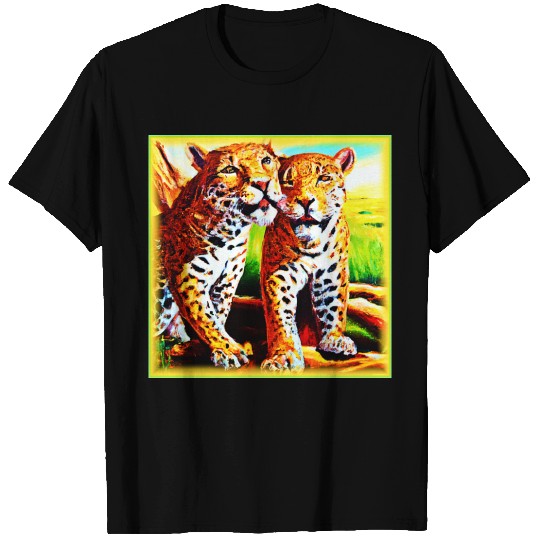 Jaguars Animals Nature oil Painting. Buy Now T Shirts