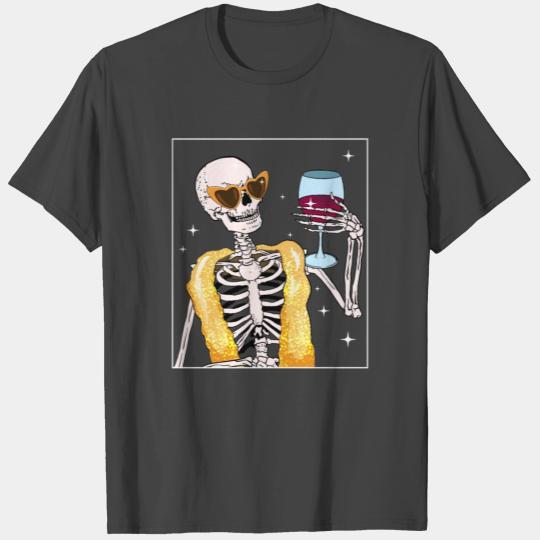 Boujee Aesthetic Skeleton Wine Bougie T Shirts