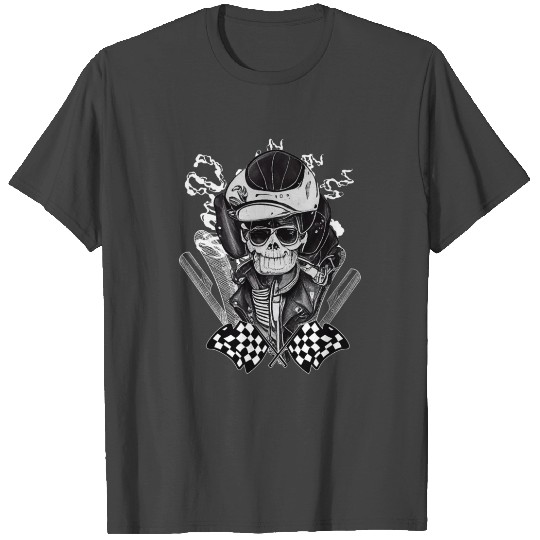 Dark Biker Skull Rockabilly Greaser 50s Aesthetic T Shirts