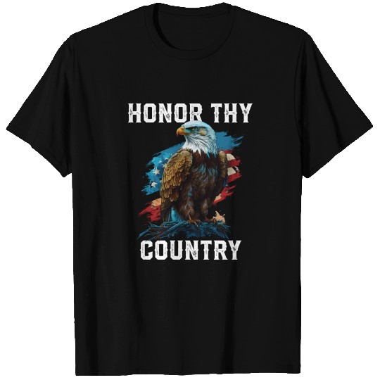 Honor Thy Country American Bald Eagle America USA T Shirts