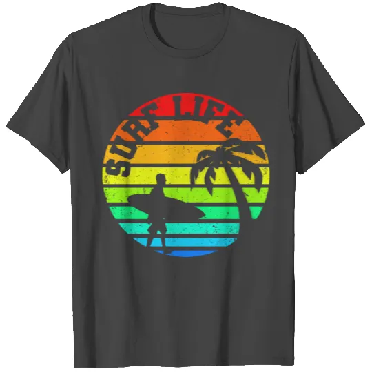 Tropical Vintage Sunset Surf Life T Shirts
