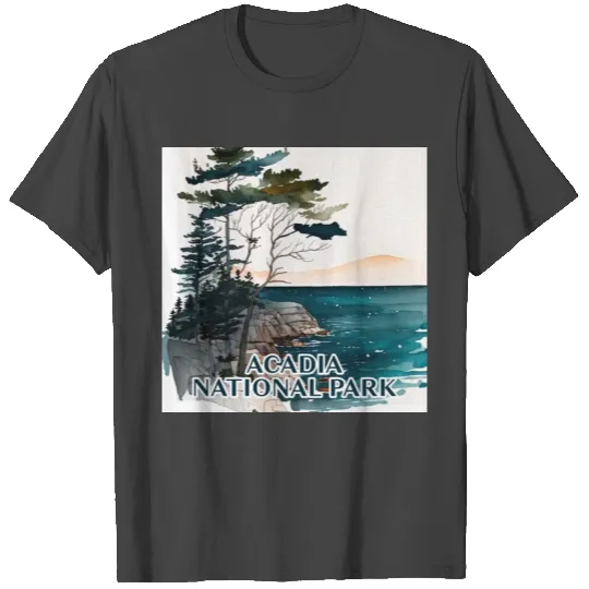 Acadia National Park Watercolor T Shirts