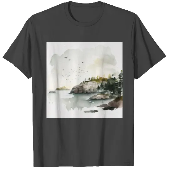Acadia National Park Watercolor T Shirts