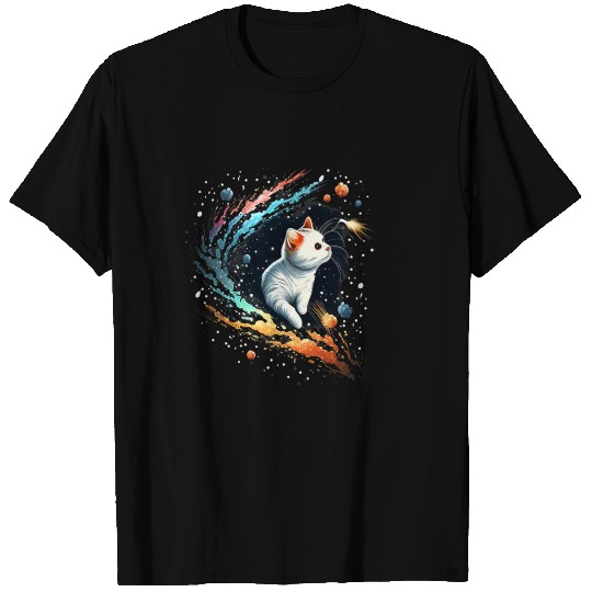 Astronaut Cat or Space Cat on Galaxy Cat Lover T Shirts