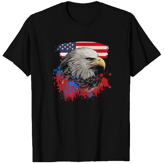 Bald Eagle Patriotic American Bird US Flag T Shirts