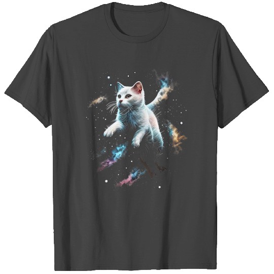 Space Cat on Galaxy T Shirts
