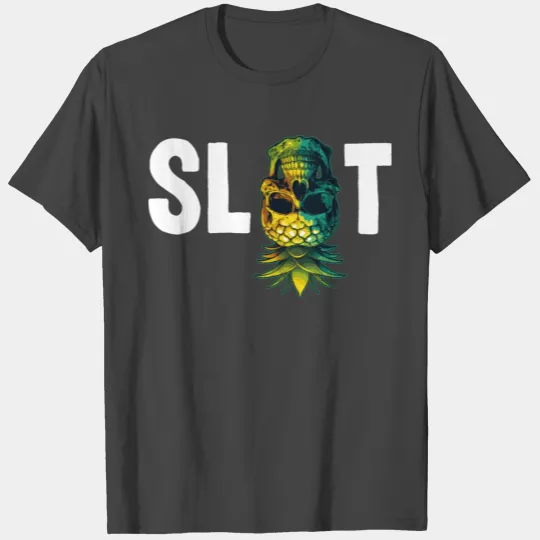 Swinger Slut Upside Down Pineapple Skull Swinging T Shirts