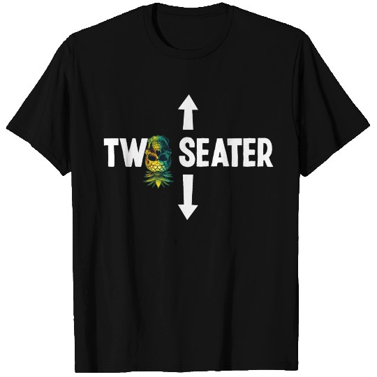 Two Seater Upside Down Pineapple Skull Swinger T Shirts